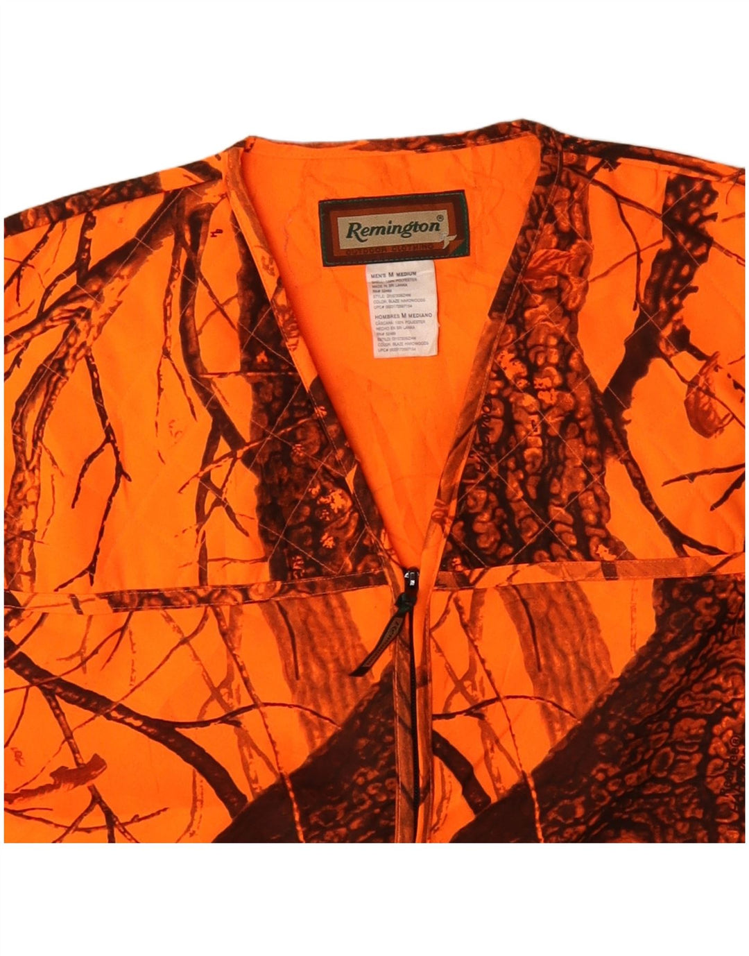 Винтажный мужской жилет UK 38, средний оранжевый камуфляжный полиэстер