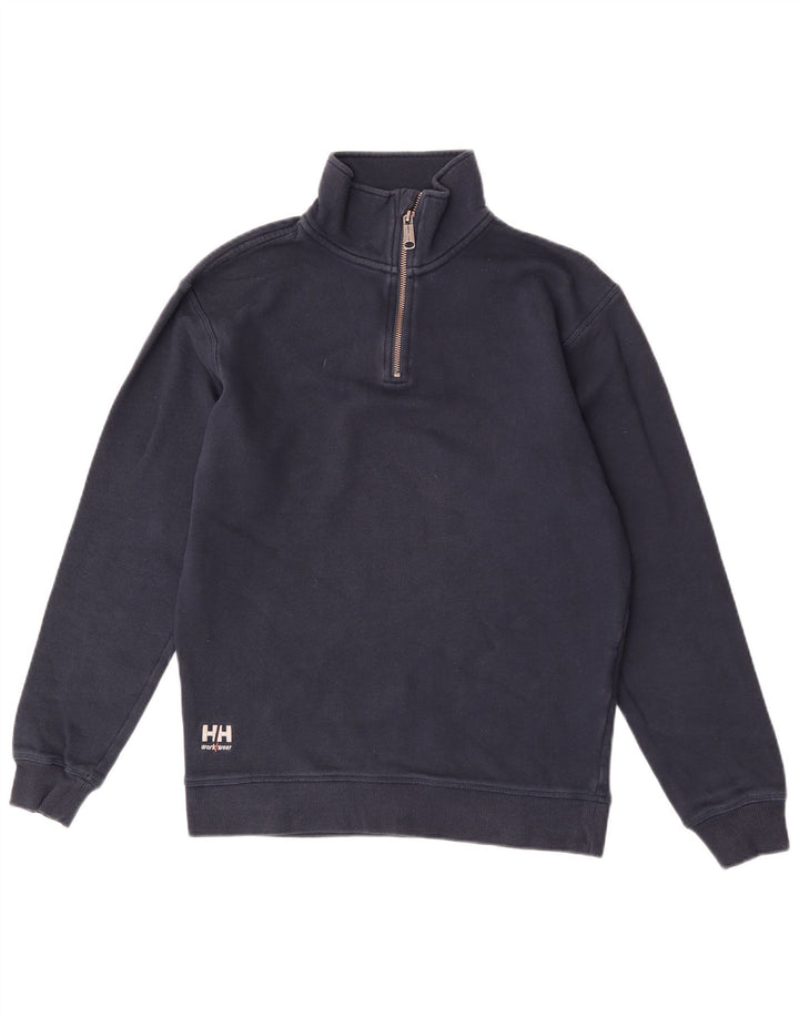 Мужской свитшот с воротником на молнии Helly Hansen, средний темно-синий хлопковый джемпер