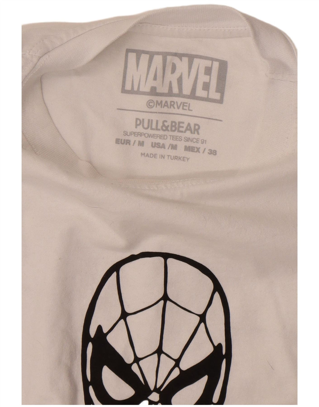 Мужская футболка Pull & Bear с рисунком Marvel, средний белый