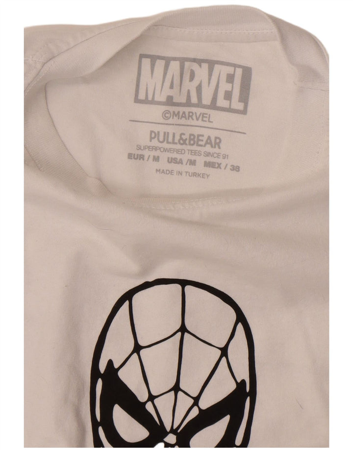 Мужская футболка Pull & Bear с рисунком Marvel, средний белый