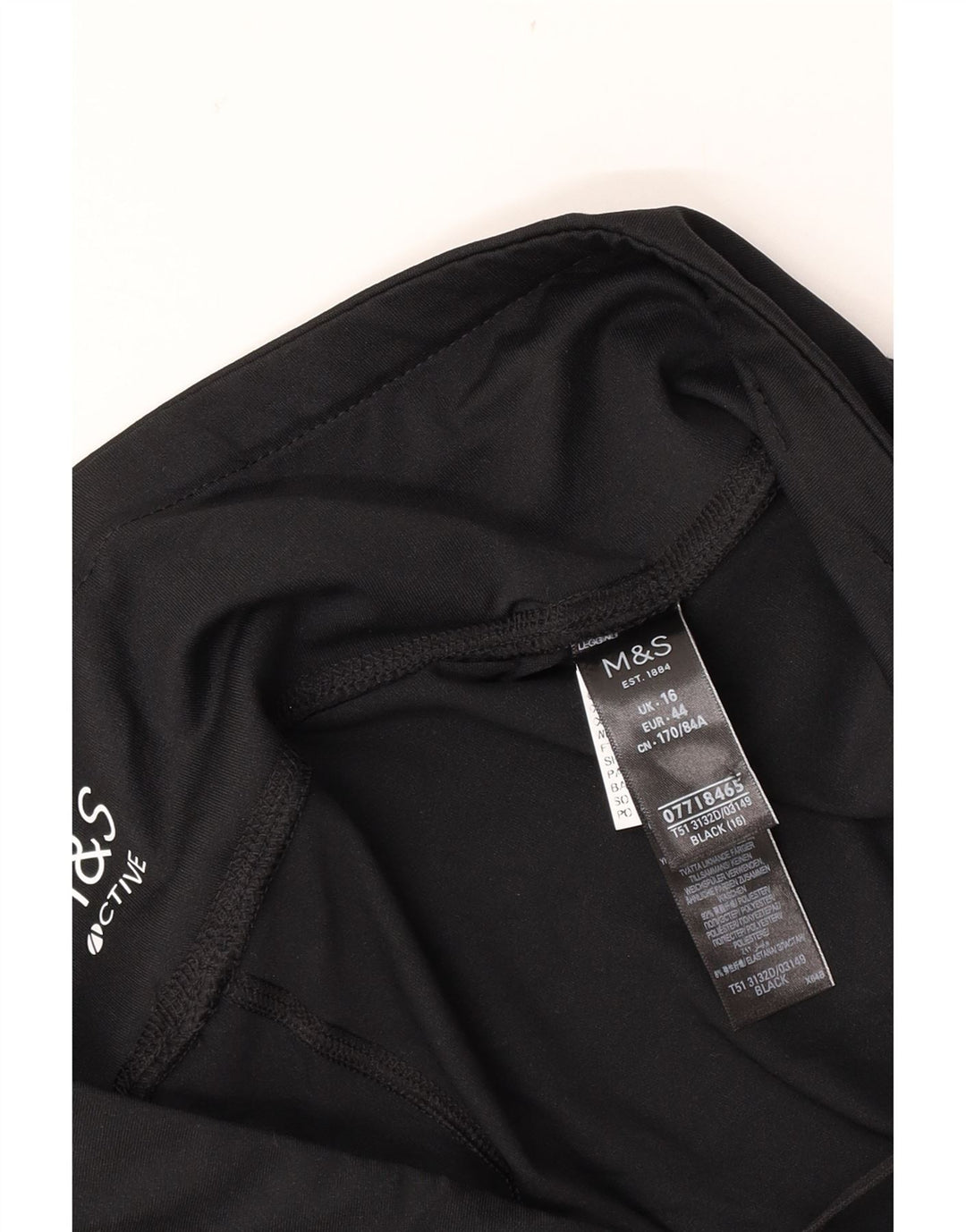 Женские леггинсы-капри Marks & Spencer UK 16, большие черные из полиэстера