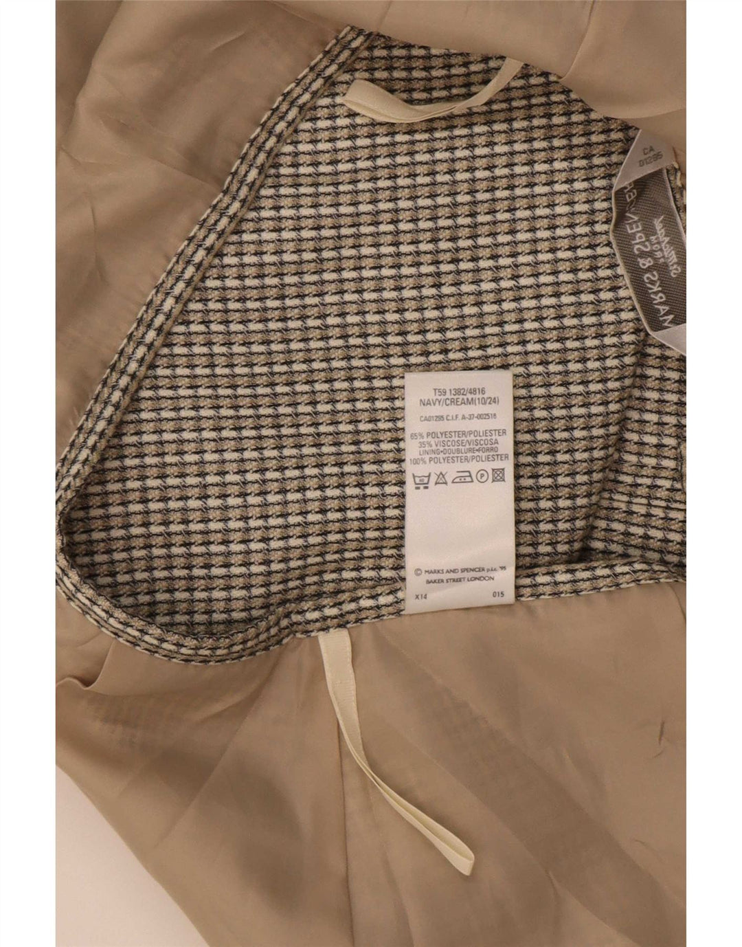 Женская юбка-карандаш Marks & Spencer UK 10, маленькая, W26, серая, полиэстер в клетку