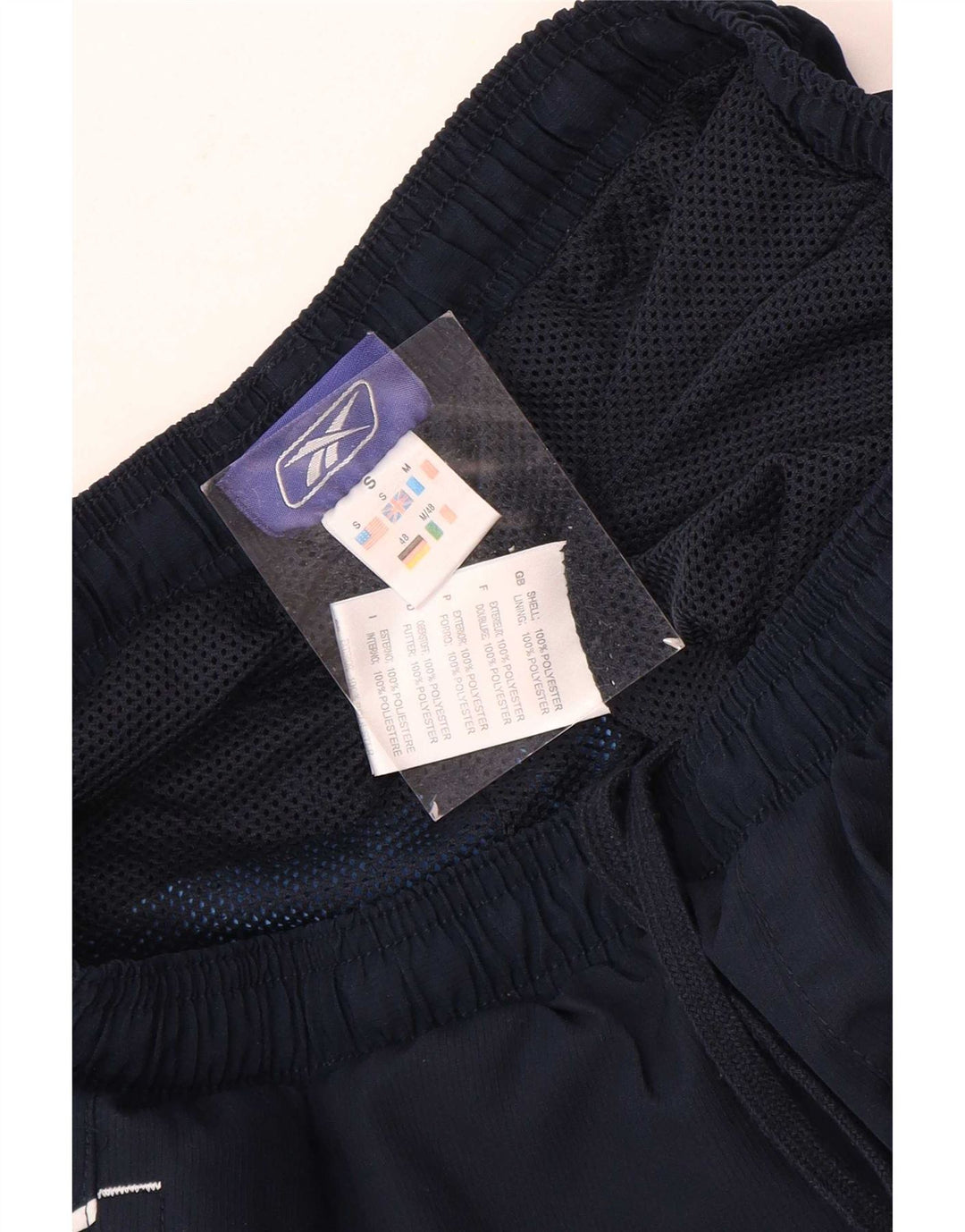 Reebok Мужские спортивные брюки-капри, маленькие темно-синие, полиэстер
