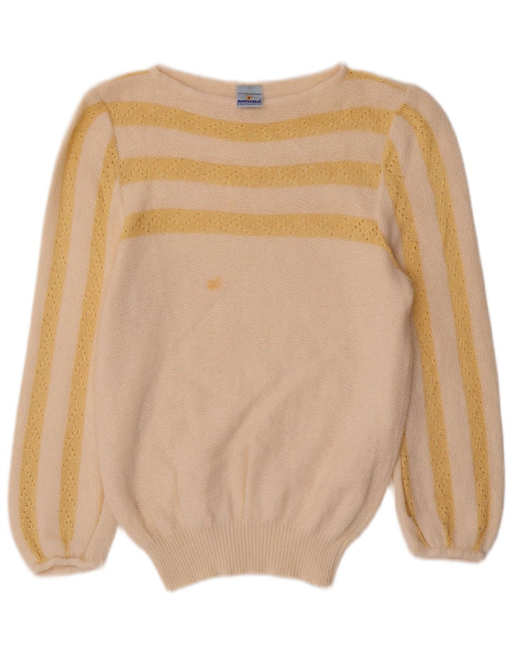 Женский свитер с вырезом «лодочка» AWOBA UK 12, средний, в белую полоску