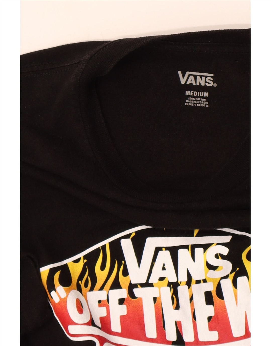 Мужская футболка с рисунком Vans, хлопковый топ среднего размера, черный