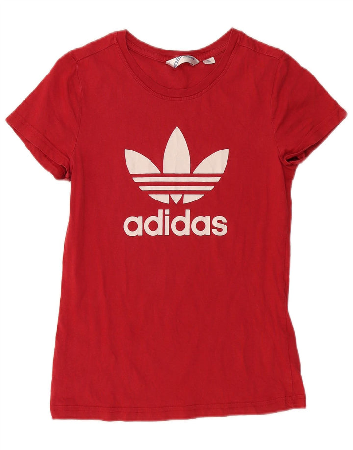 Женская футболка с рисунком ADIDAS Top IT 38, маленькая, красная, хлопок