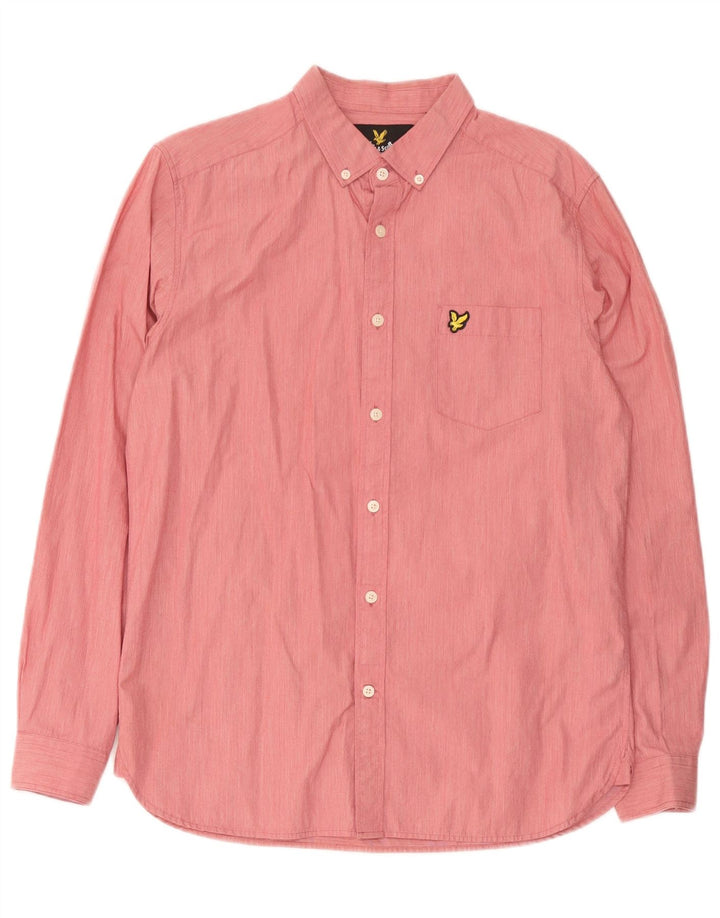 Мужская рубашка Lyle & Scott из хлопка среднего розового цвета