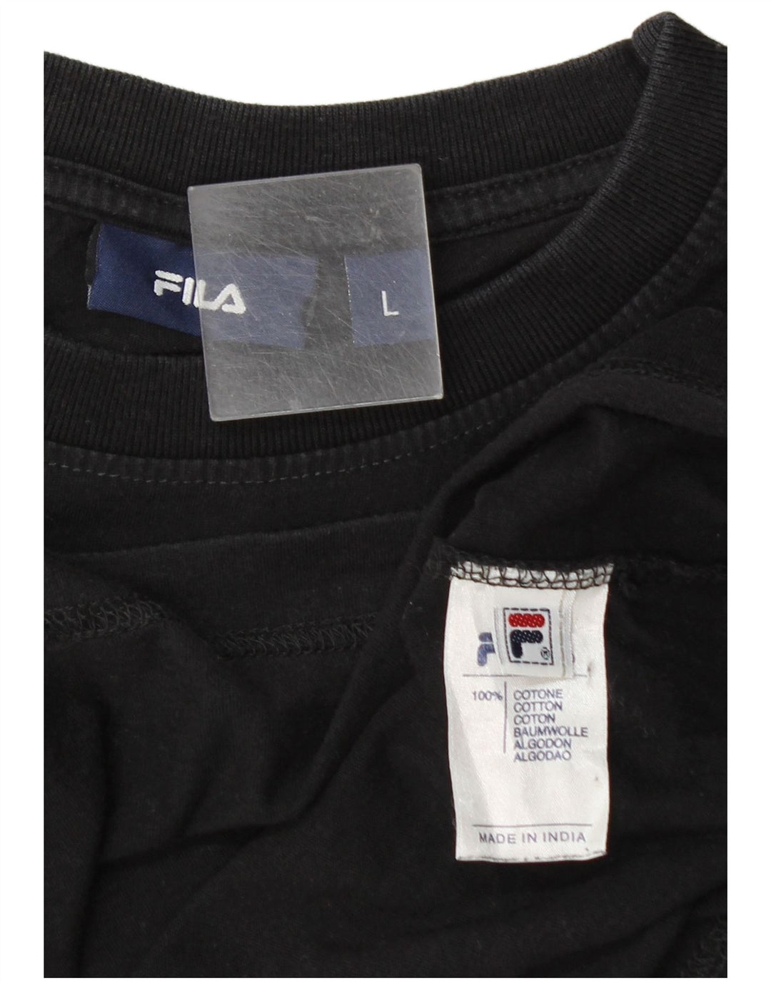 Fila Мужская футболка с рисунком, большой черный хлопок