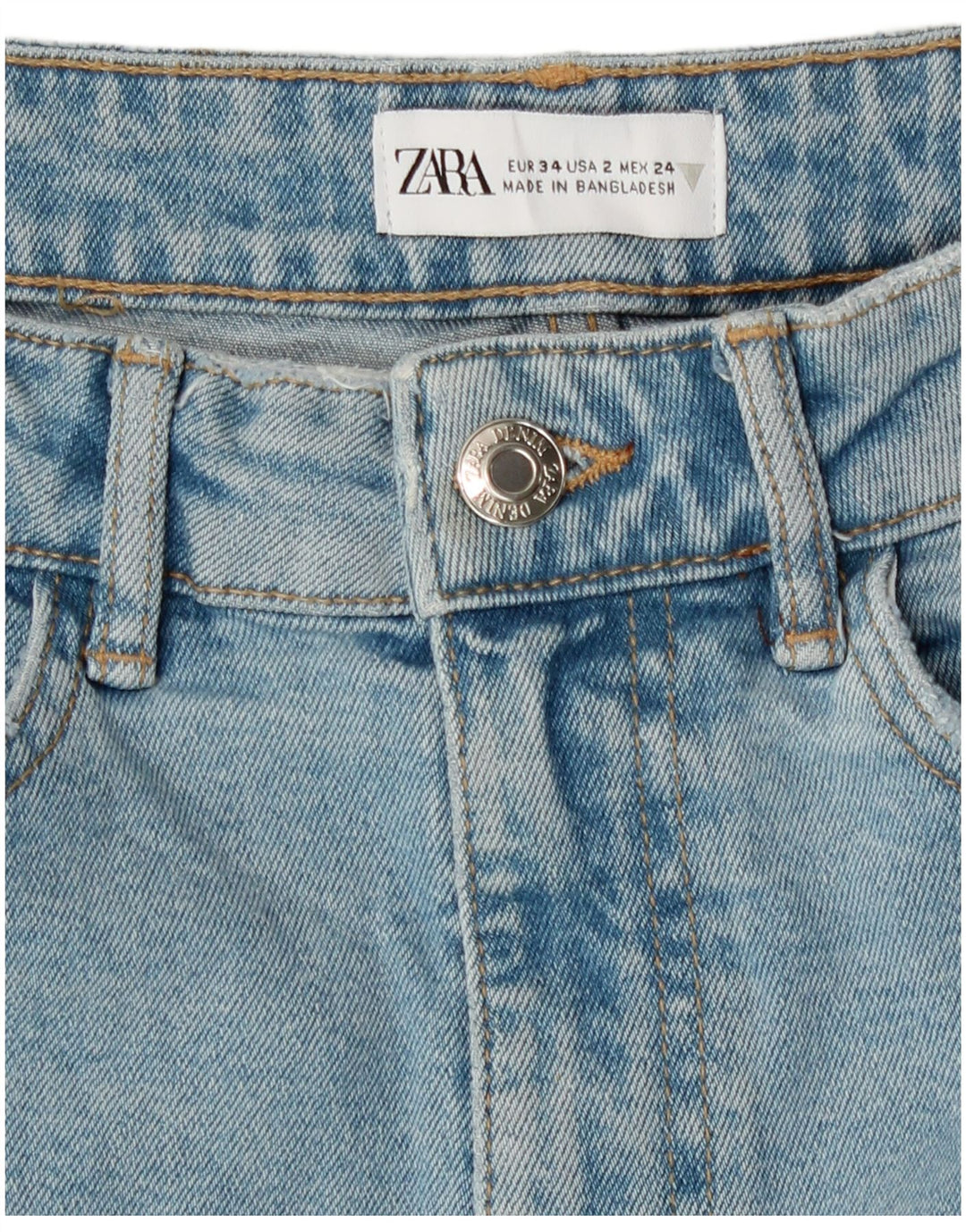 Женские джинсовые шорты Zara EU 34 2XS W24 Синие, хлопок