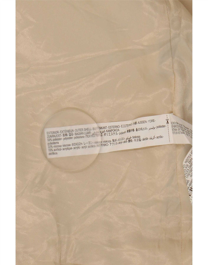Женское пальто оверсайз Zara UK 16, большой размер, бежевый полиэстер