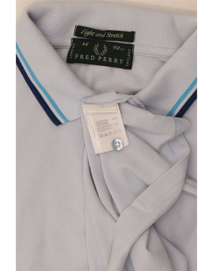 Мужская рубашка-поло Fred Perry, хлопковая синяя полоска среднего размера