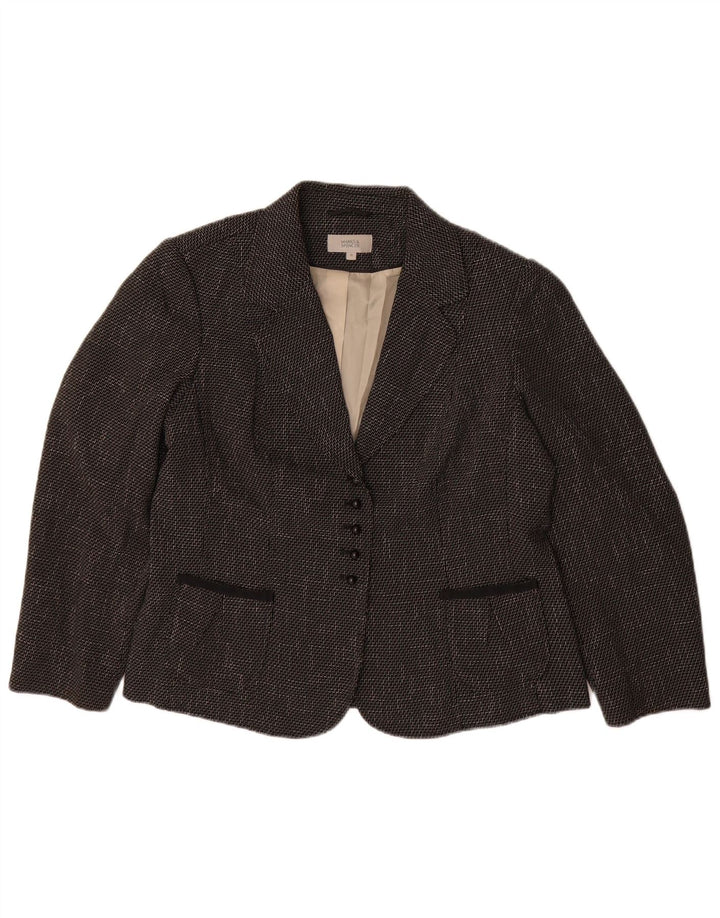 Женский пиджак на 5 пуговицах Marks & Spencer UK 18 XL, черный с шевроном