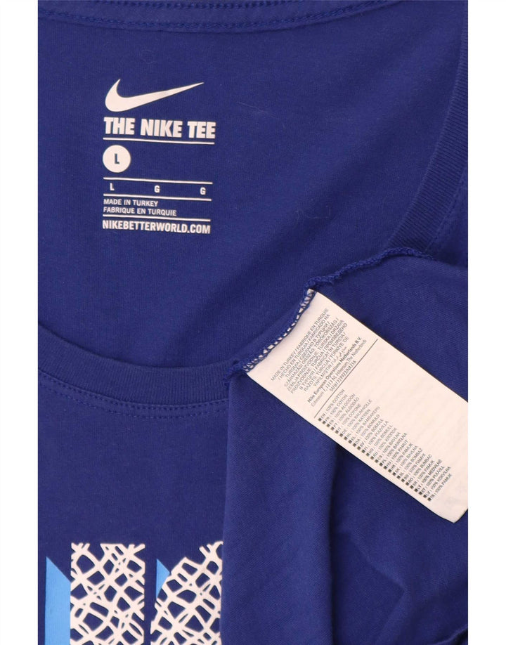 Мужская футболка с рисунком Nike, большой синий хлопок