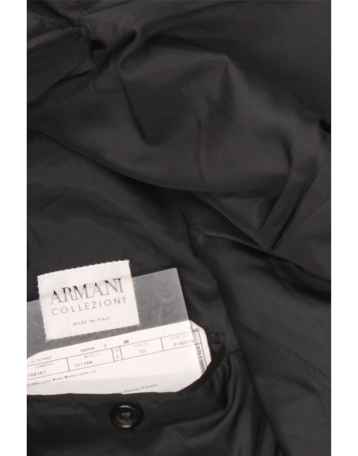 ARMANI COLLEZIONI Мужской пиджак на 3 пуговицах IT 52 XL Черный Шерстяной