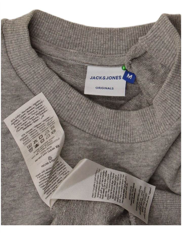 Мужской свитер Jack & Jones, хлопковый джемпер среднего серого цвета в крапинку