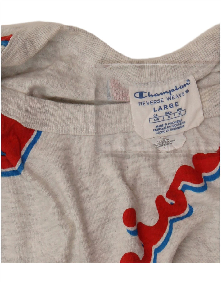 Женская укороченная футболка с рисунком CHAMPION обратного переплетения, UK 16, большой серый цвет