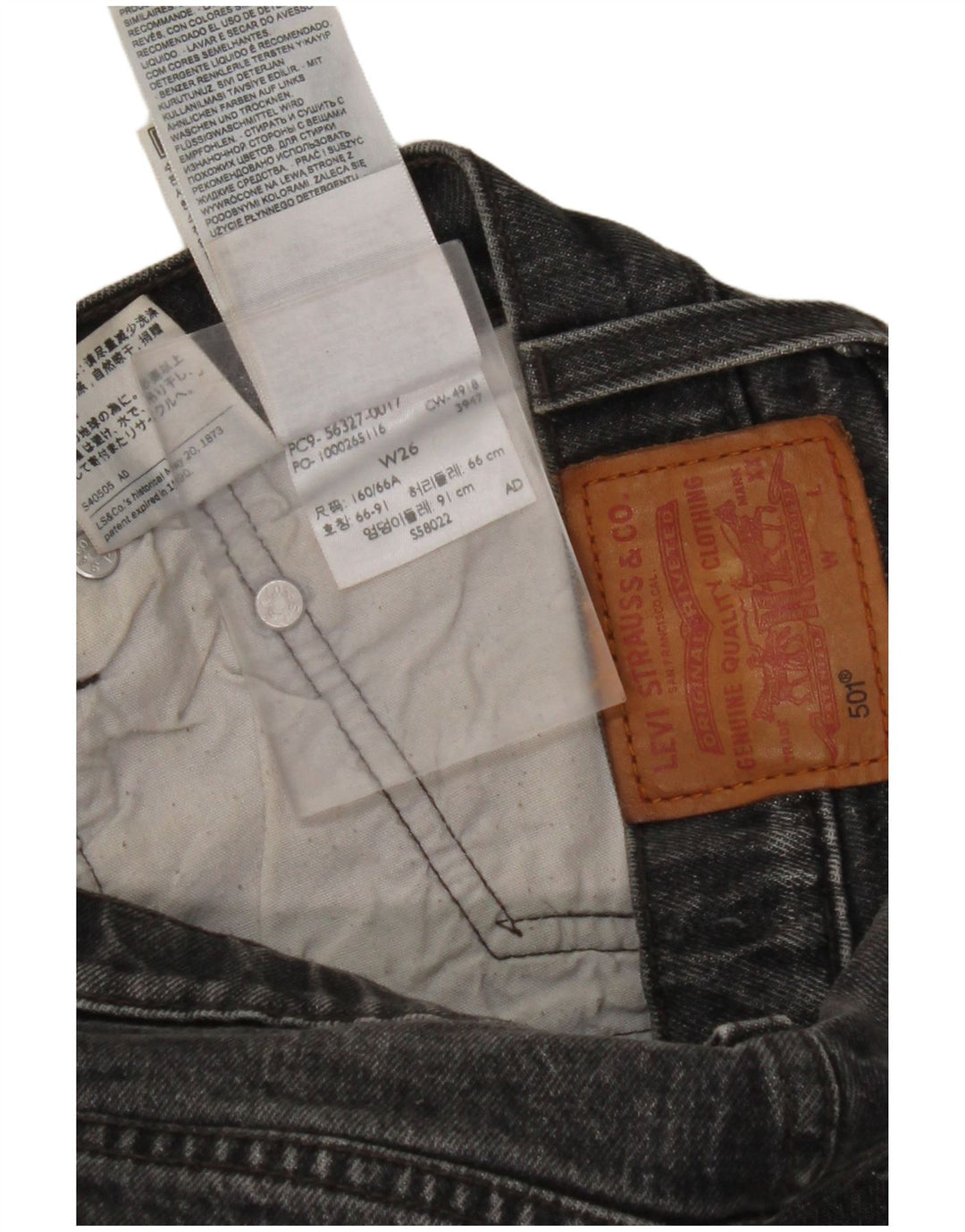 Женские джинсовые шорты LEVI'S 501 W30, средние черные, хлопок