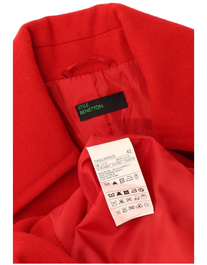 Женское пальто Benetton IT 42 Medium Red Wool