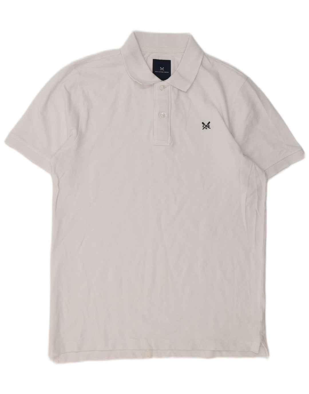 Crew Clothing Мужская рубашка поло, большой белый хлопок