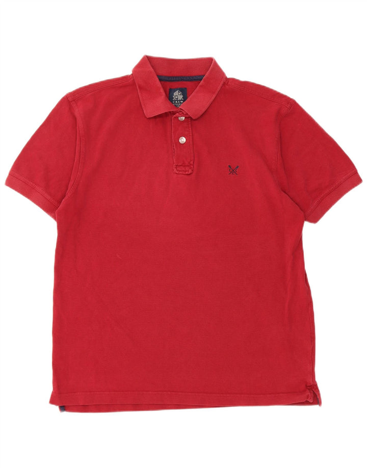 Crew Clothing Мужская рубашка поло среднего красного цвета из хлопка