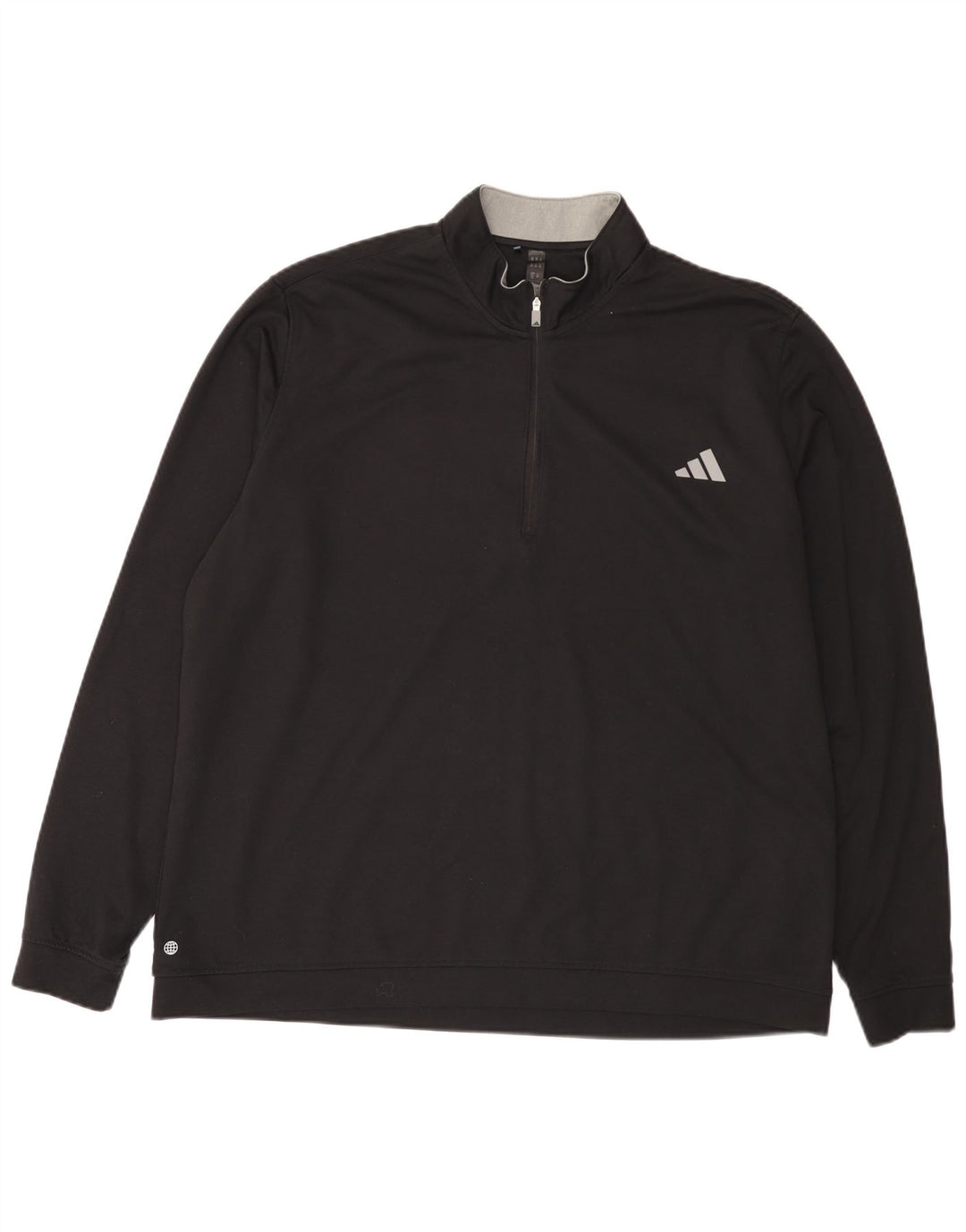Мужской свитер Adidas с воротником на молнии 2XL, черный полиэстер