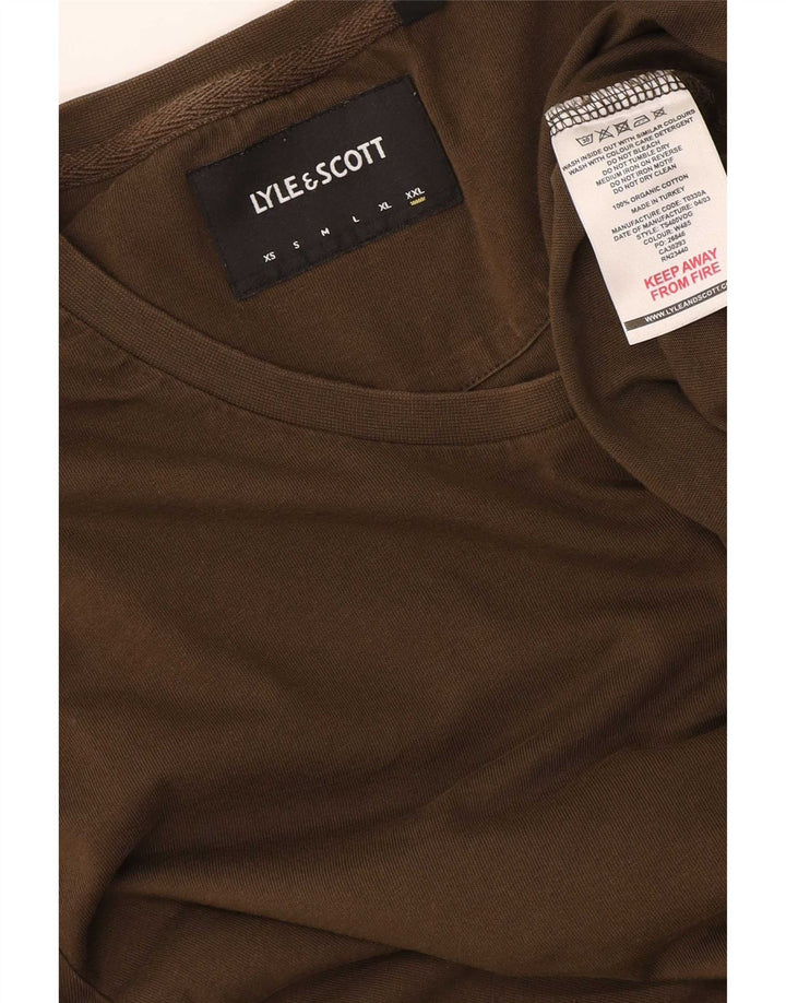 Мужская футболка Lyle & Scott Top 2XL, хлопок цвета хаки