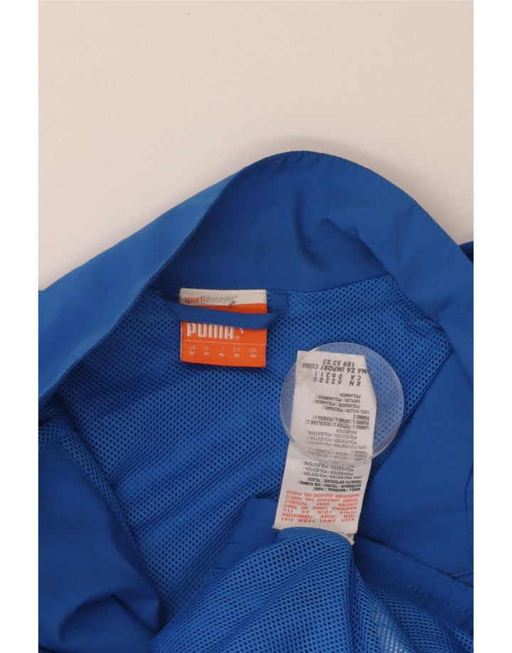 PUMA Mens Graphic Tracksuit Top Jacket Medium Blue Colourblock Polyester