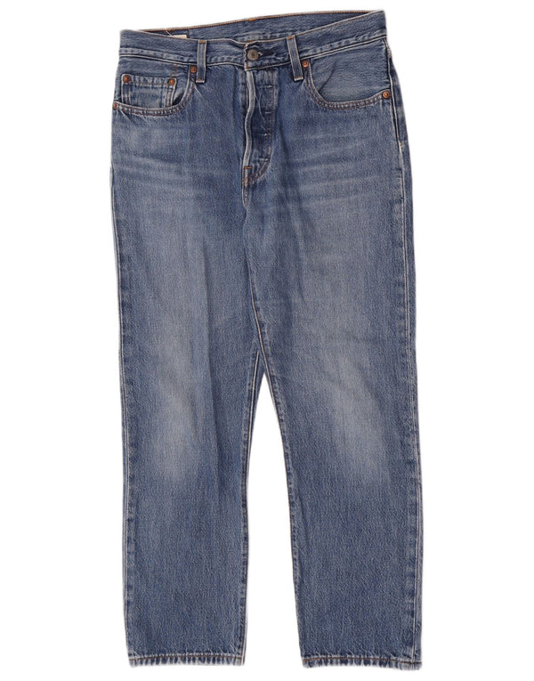 Женские укороченные прямые джинсы Levi's 501 W28 L26 синие, хлопок