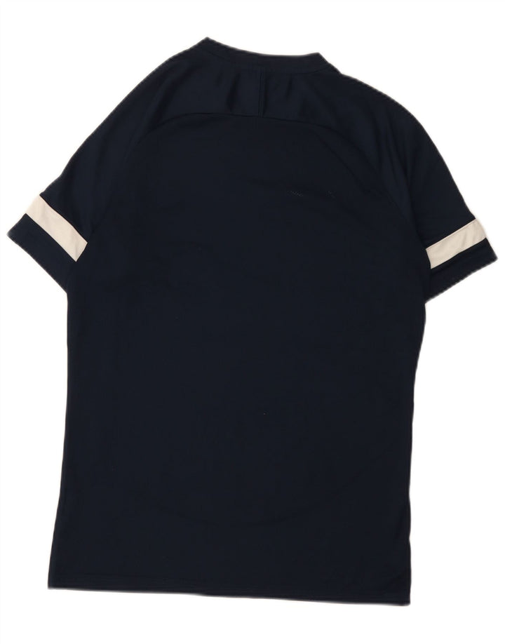 Мужская футболка Nike Dri Fit Верх среднего размера, темно-синий, полиэстер с цветными блоками