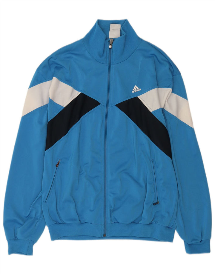 Мужская спортивная куртка Adidas UK 40/42, средний синий полиэстер с цветными блоками