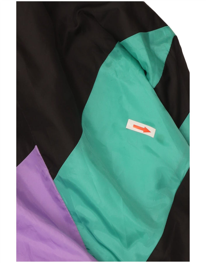 Винтажный мужской спортивный костюм, верхняя куртка, большая черная цветная блокировка