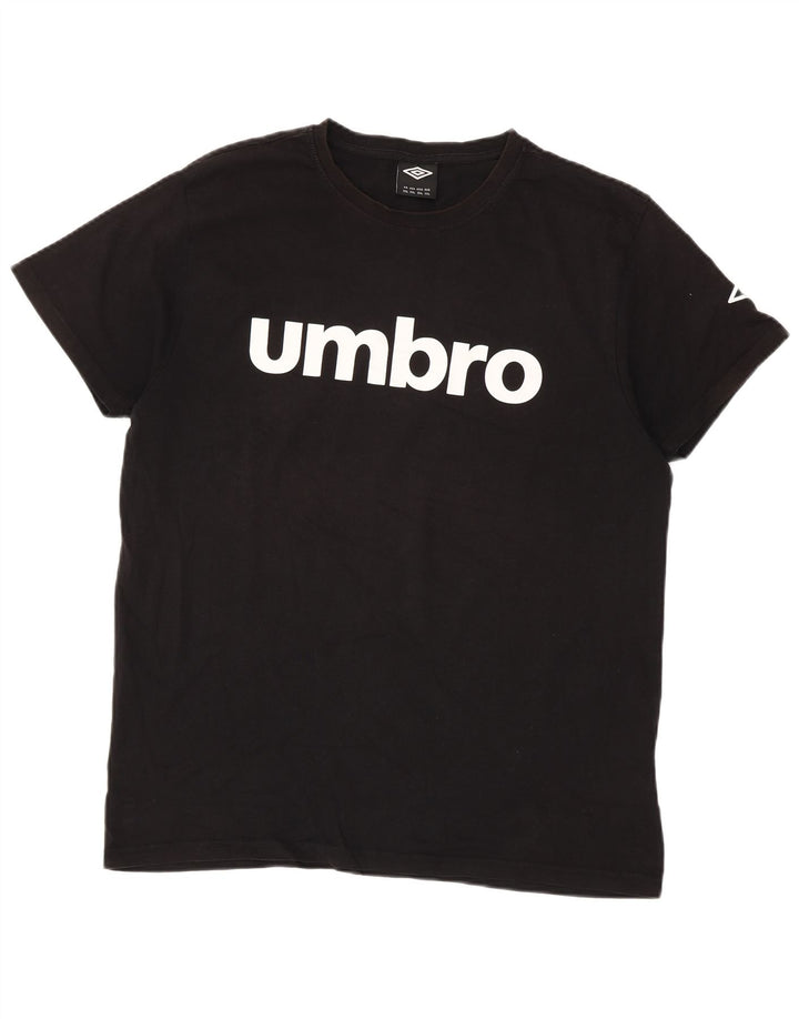UMBRO Мужская футболка с рисунком, топ 2XL, черный хлопок
