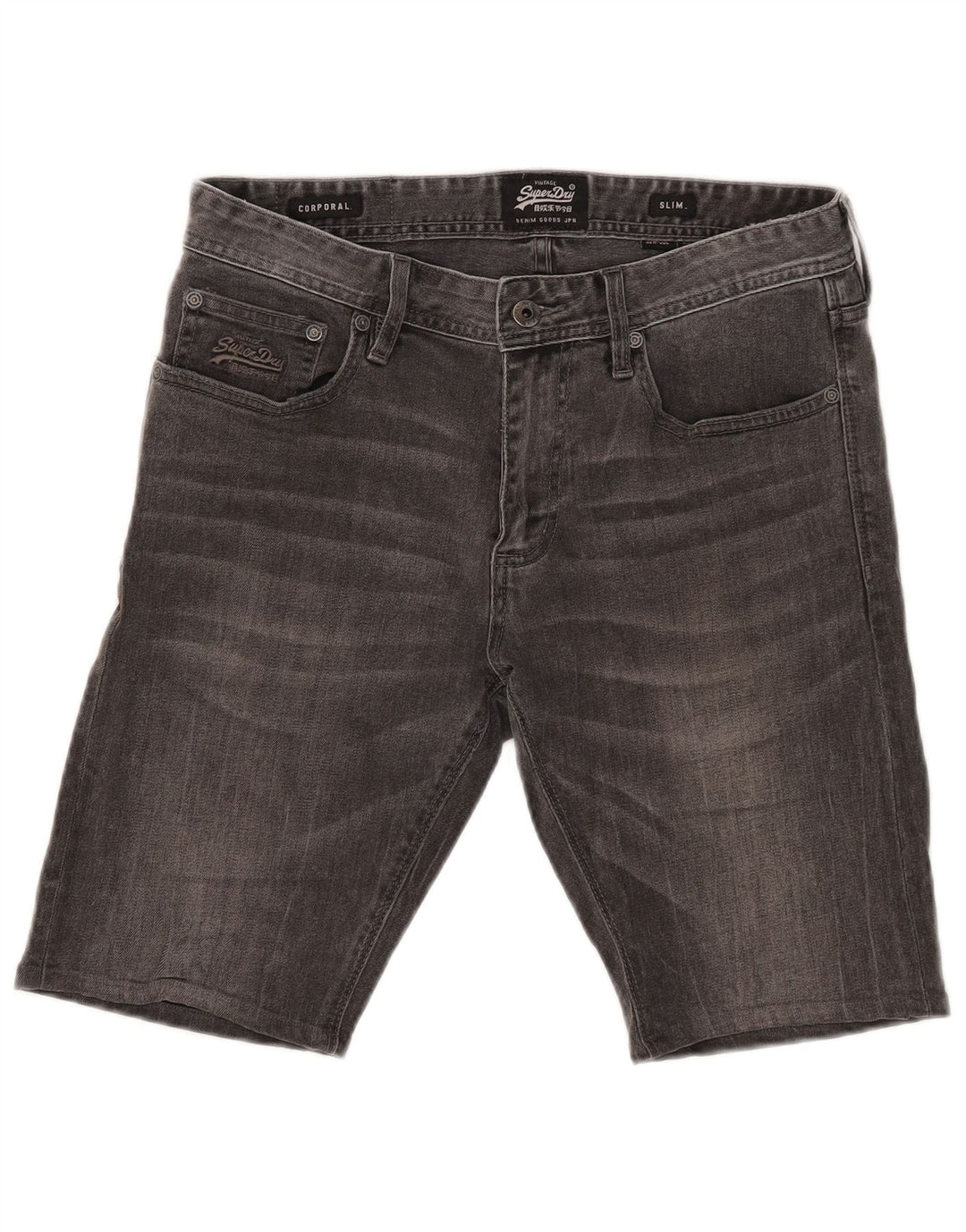 Мужские джинсовые шорты Superdry Corporal Slim W32, хлопковые, среднего серого цвета
