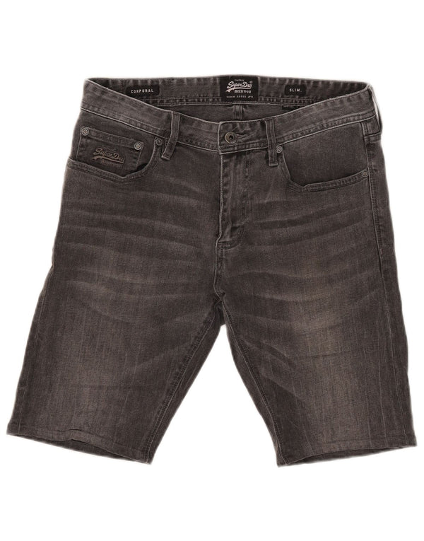 Мужские джинсовые шорты Superdry Corporal Slim W32, хлопковые, среднего серого цвета
