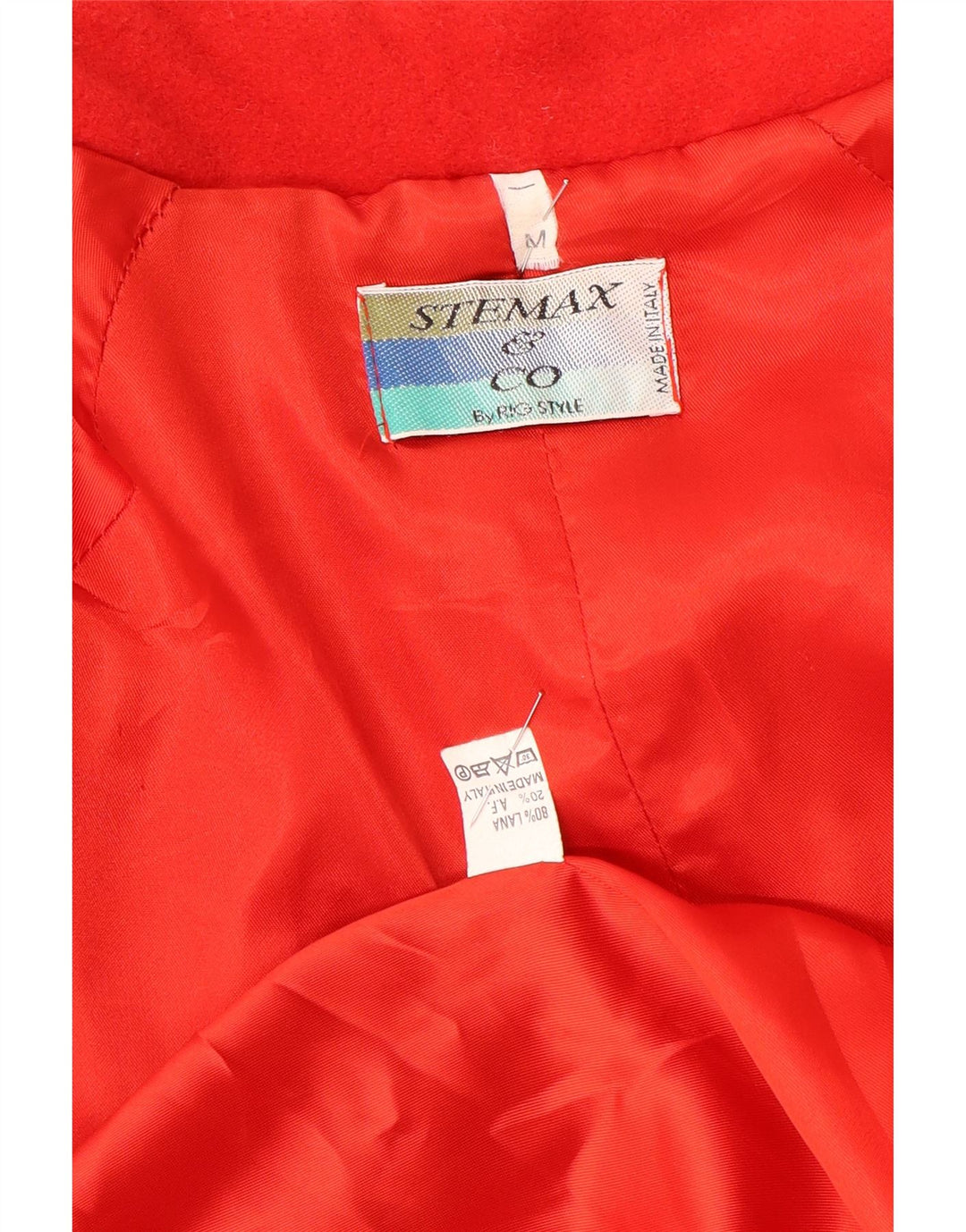 Винтажное женское пальто оверсайз UK 14, средний красный цвет, шерсть