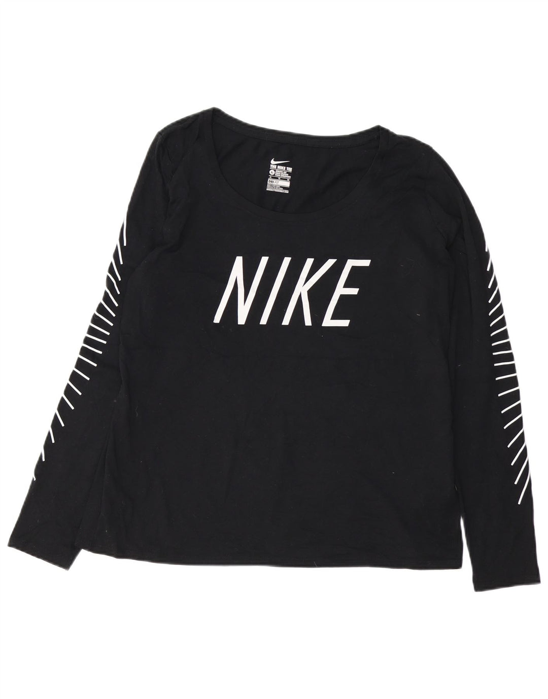 Женский топ с длинным рукавом Nike Athletic Cut, Великобритания 18 XL, черный полиэстер