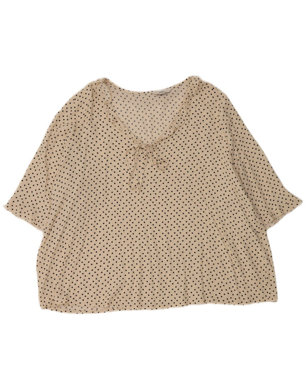 Женская блузка с оборками спереди Marks & Spencer, Великобритания, 18 XL, белый горошек