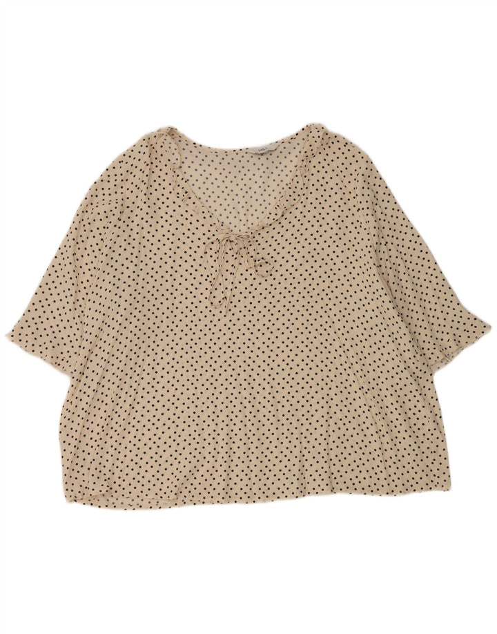 Женская блузка с оборками спереди Marks & Spencer, Великобритания, 18 XL, белый горошек