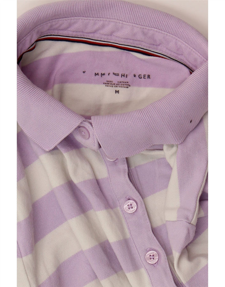 TOMMY HILFIGER Женская рубашка-поло UK 12, средний фиолетовый в полоску