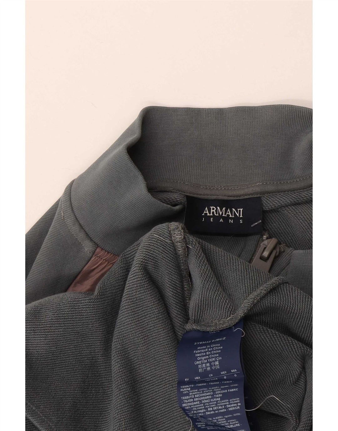 Женская спортивная куртка Armani Jeans UK 16, большая, серая, с цветными блоками