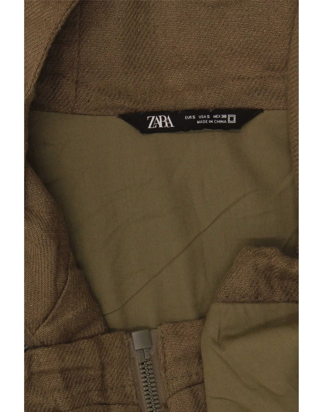 Мужская куртка-бомбер с капюшоном Zara UK 36, маленький хаки