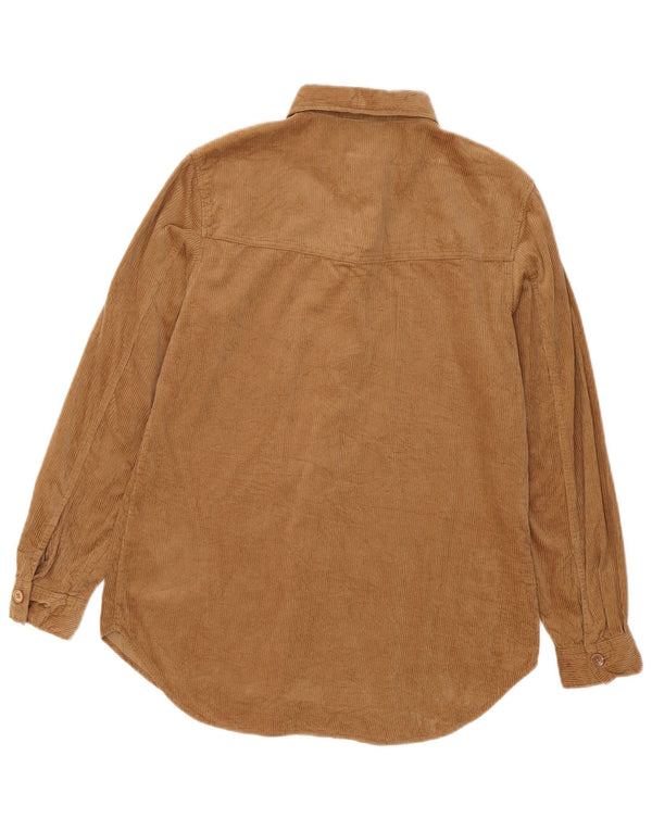 Massimo Dutti Женская вельветовая рубашка оверсайз EU 34 2XS Коричневый хлопок