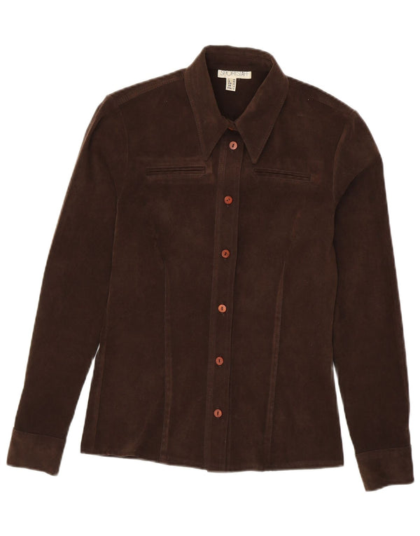 Женская бархатная рубашка Sportstaff UK 14, средний коричневый полиэстер