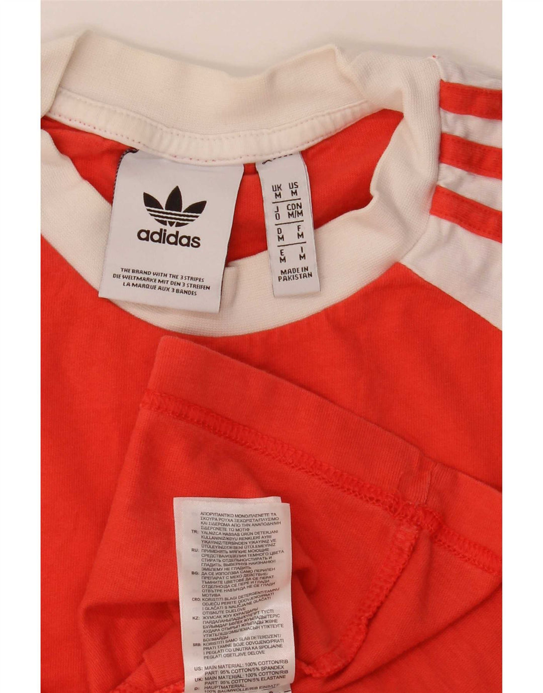 Мужской топ Adidas с длинным рукавом, средний оранжевый, хлопок с цветными блоками
