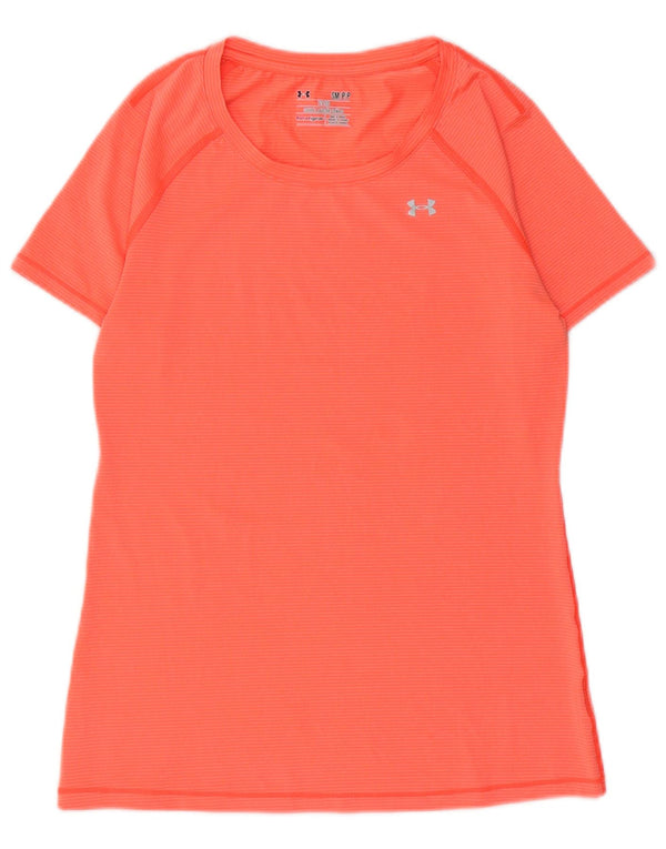 Женская футболка Under Armour Heat Gear Top UK 10, маленький оранжевый полиэстер