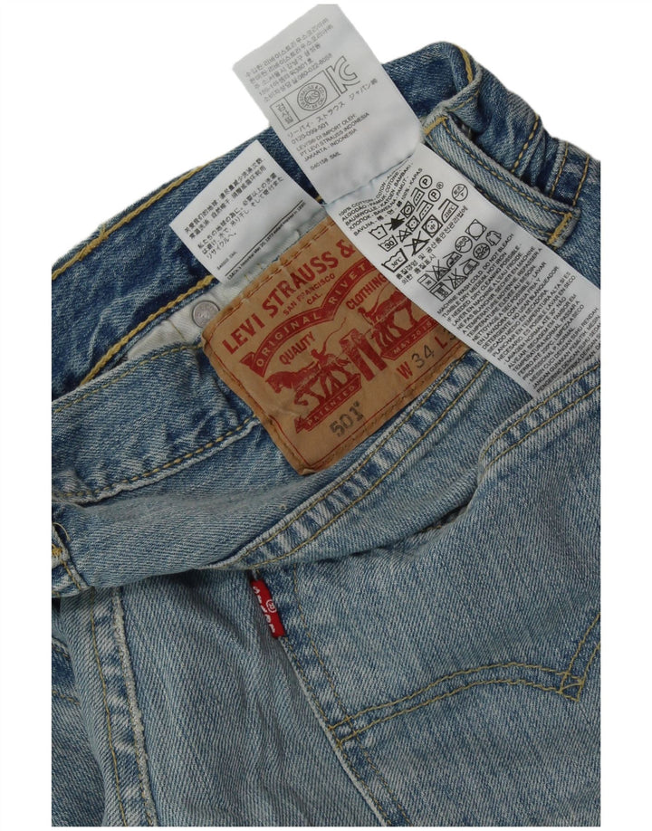 Мужские прямые джинсы LEVI'S 501 W34 L30 синие, хлопок