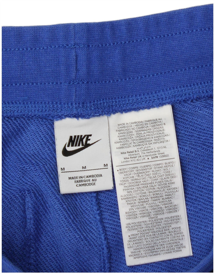 Мужские спортивные шорты Nike с графическим рисунком, хлопковые, среднего синего цвета