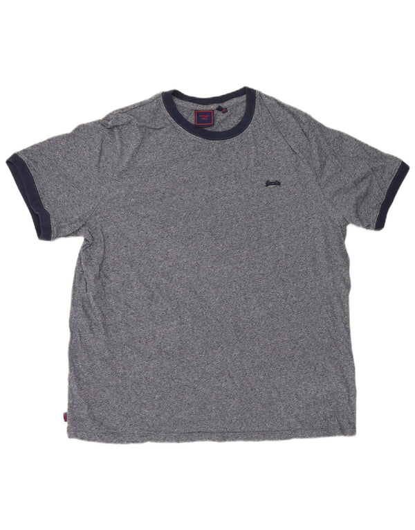 Мужская футболка Superdry Top 2XL Темно-синяя в крапинку из хлопка