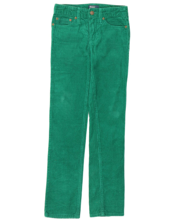 Женские вельветовые брюки узкого кроя Polo Ralph Lauren UK 8, маленькие W26 L28, зеленые
