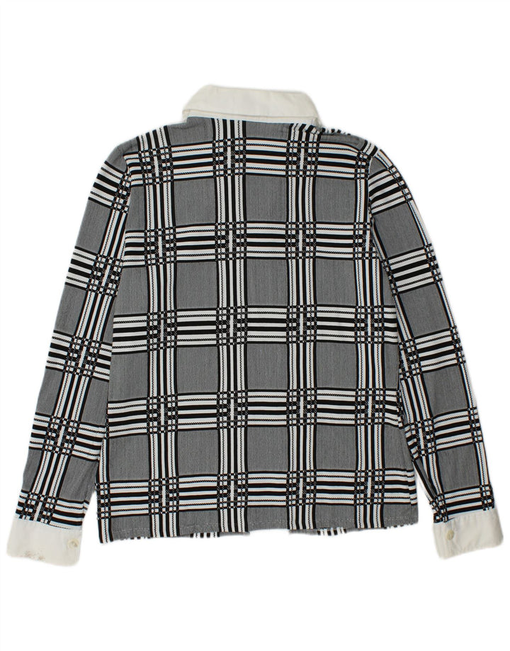 NARACAMICIE Женская двубортная блузка-рубашка UK 14, средний серый цвет в клетку